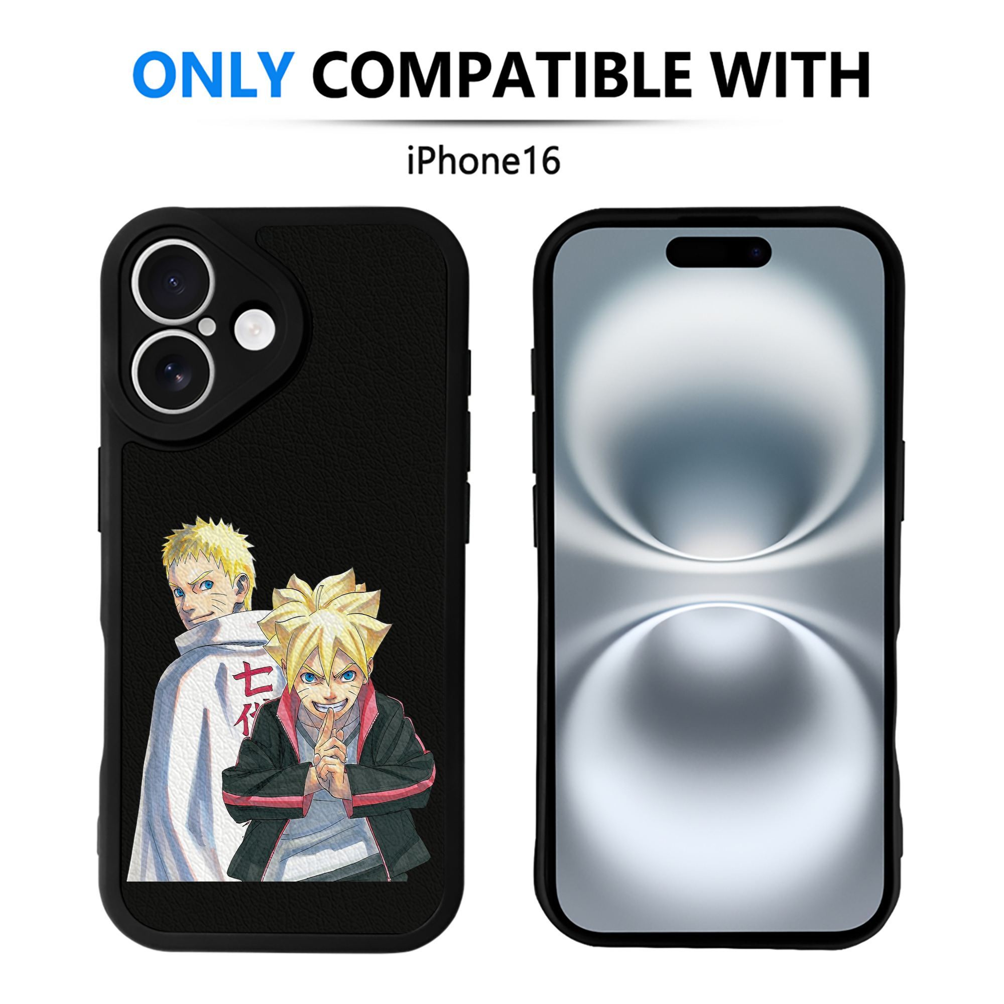 （画像用） NARUTO -ナルト- うずまき ボルト Uzumaki Boruto 【iPhone 16シリーズ対応】シリコンスマホケース（レザー調） 材質：シリコン